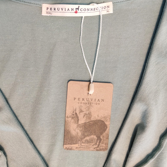 Peruvian Connection Julep Conservatory Dress Size XL Green Ruffle Soft Knit NWT - Picture 10 of 14